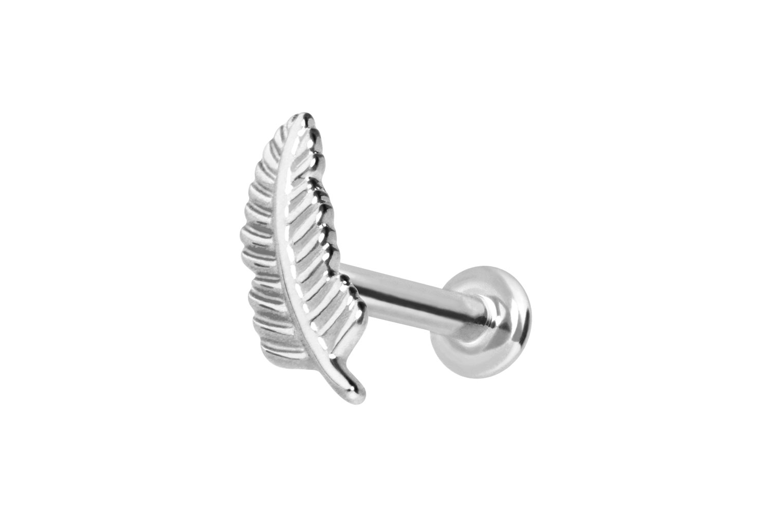 14 Karat Gold Labret Piercing mit Innengewinde FEDER